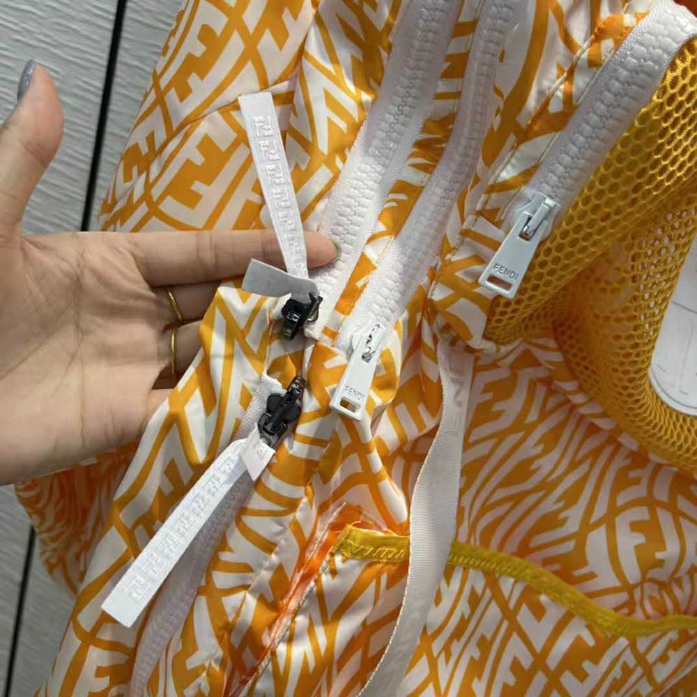 Fendi Women Windbreaker Yellow Nylon Jacket - image 9
