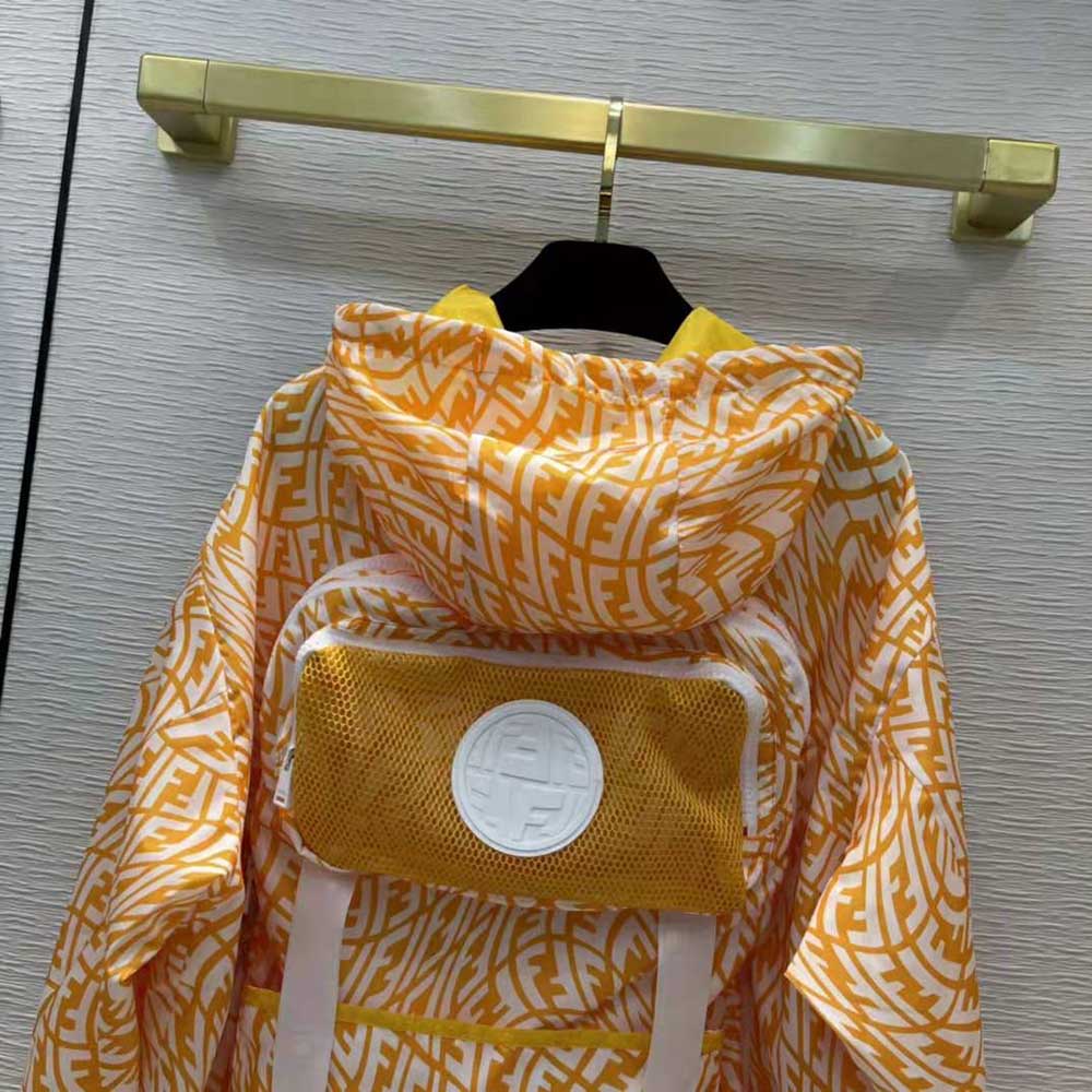 Fendi Women Windbreaker Yellow Nylon Jacket - image 7
