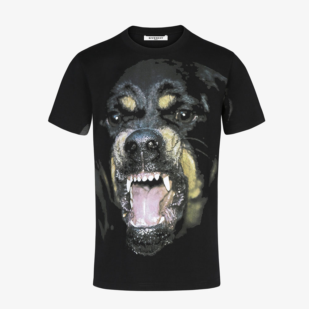 Front view of Givenchy Women Rottweiler Printed t-shirt with Rottweiler Print
