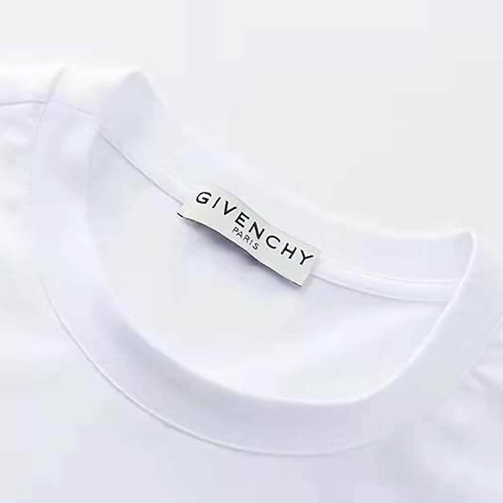 Givenchy Women Schematics T-shirt with Red GIVENCHY Signature on the Chest-White - image 4