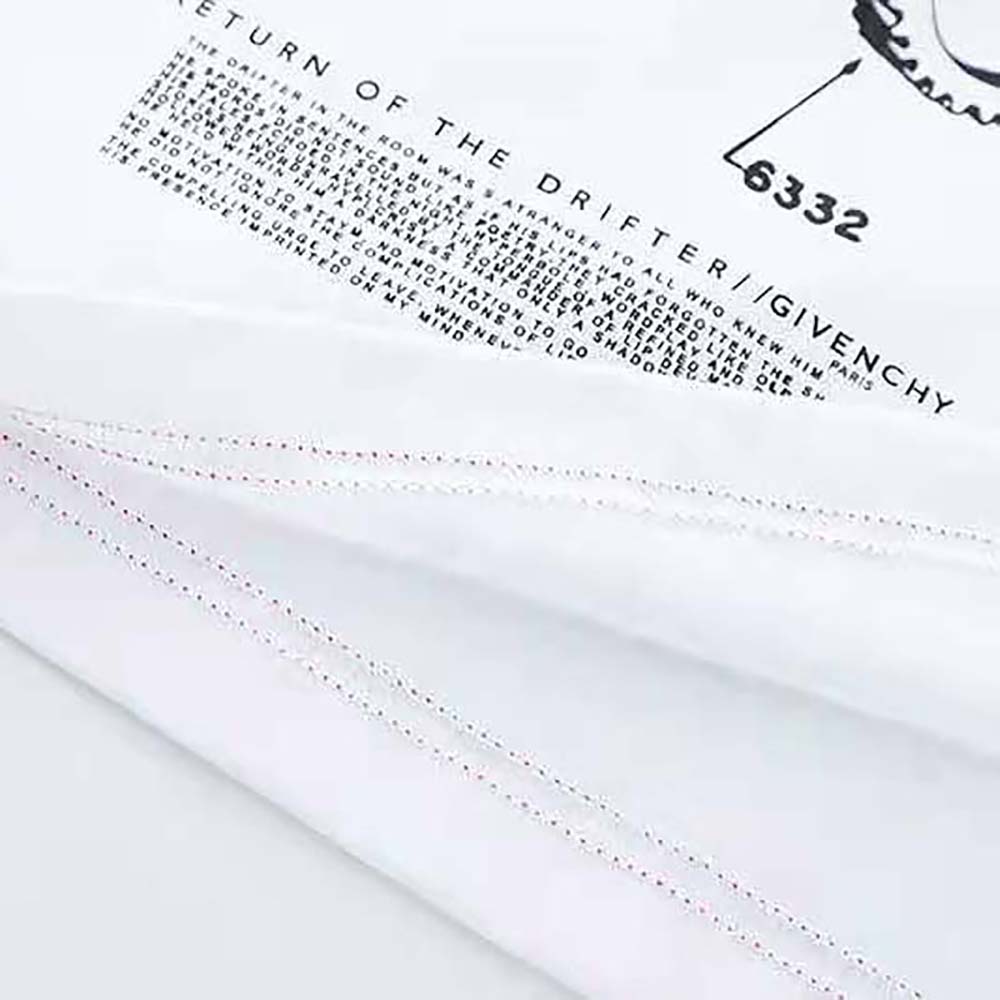 Givenchy Women Schematics T-shirt with Red GIVENCHY Signature on the Chest-White - image 8