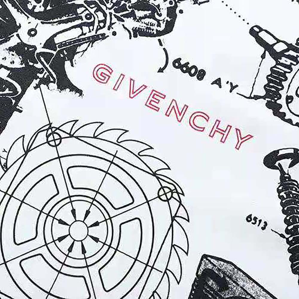 Givenchy Women Schematics T-shirt with Red GIVENCHY Signature on the Chest-White - image 7