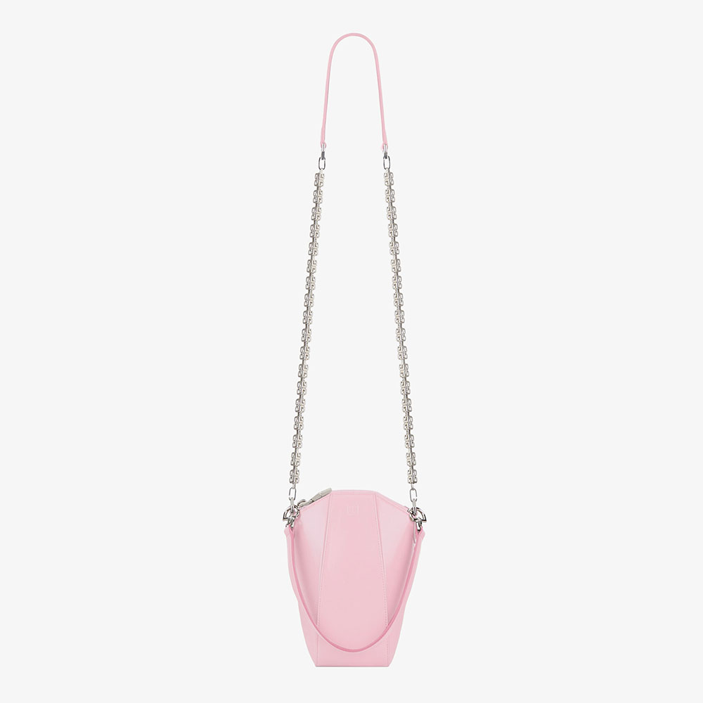 Front view of Givenchy Women Mini Antigona Vertical Bag in pink box leather