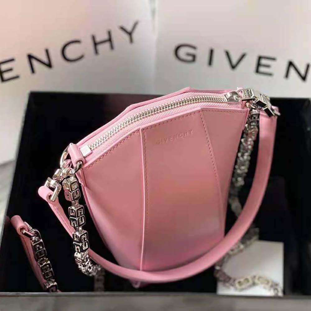 Givenchy Women Mini Antigona Vertical Bag in Box Leather-Pink - image 4