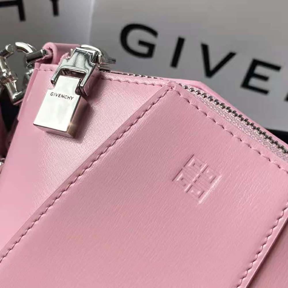 Givenchy Women Mini Antigona Vertical Bag in Box Leather-Pink - image 9