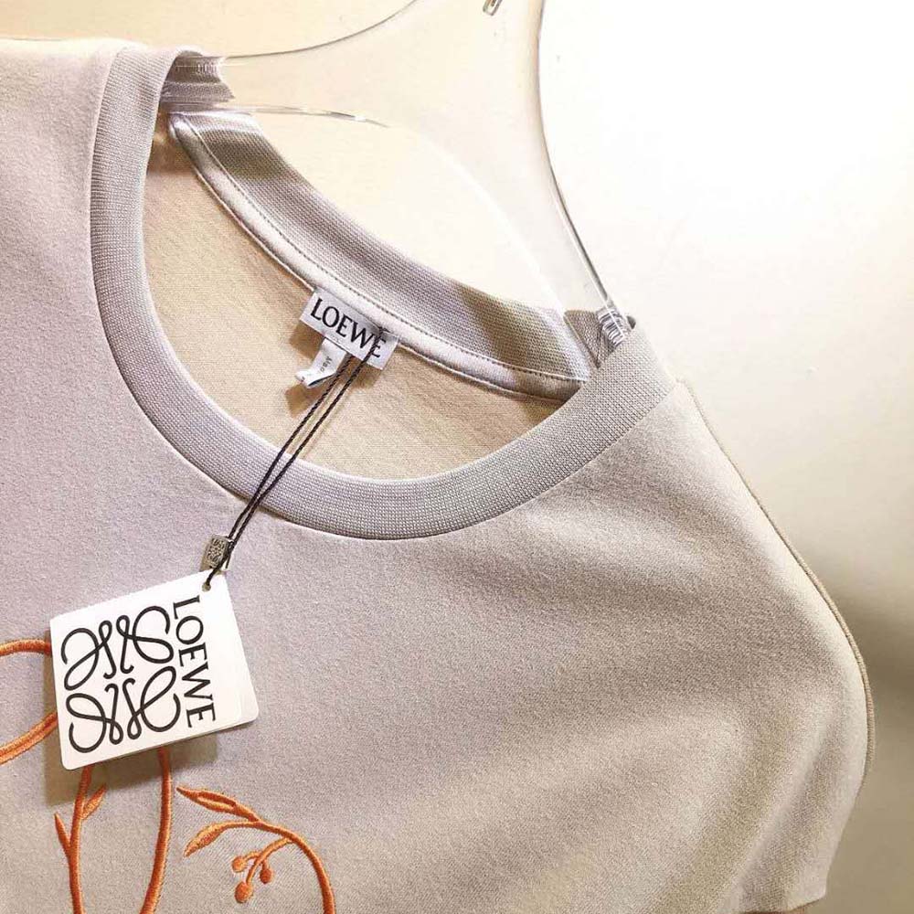 Loewe Women Boyfriend Anagram T-shirt in Cotton-Brown - image 7