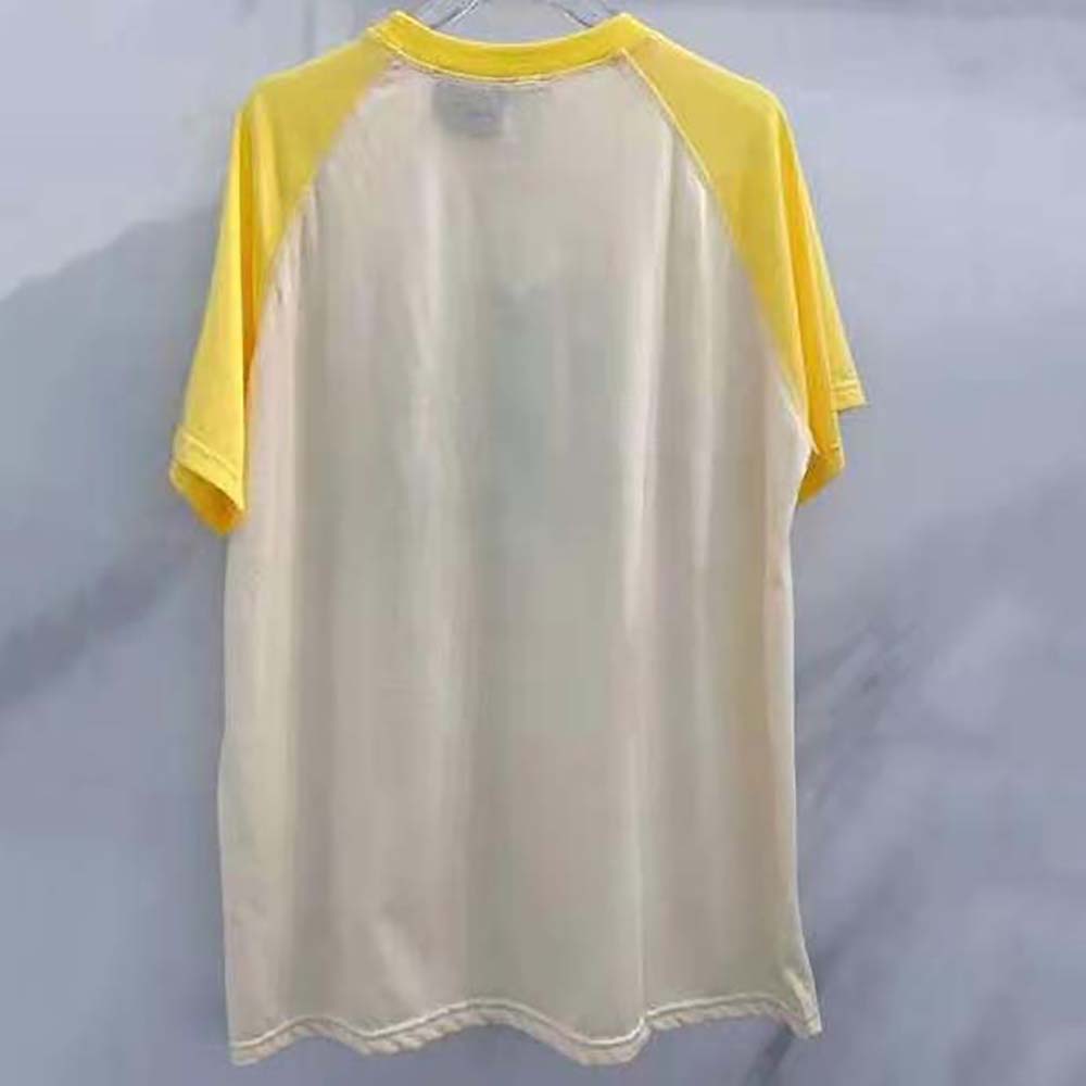 Side angle showing cropped silhouette of Loewe Women Cropped landscape T-shirt