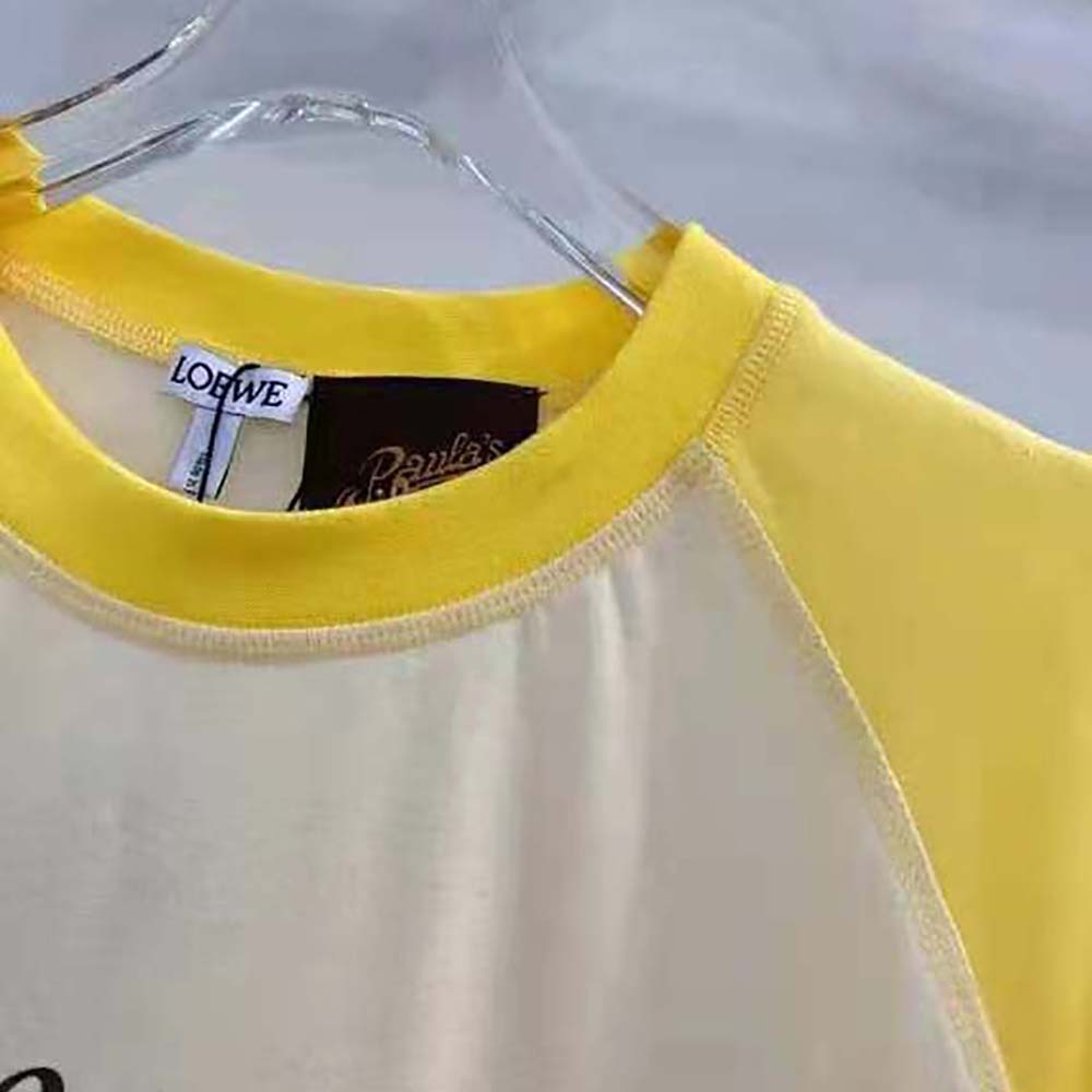 Loewe Women Cropped landscape T-shirt in Cotton-Yellow - image 7