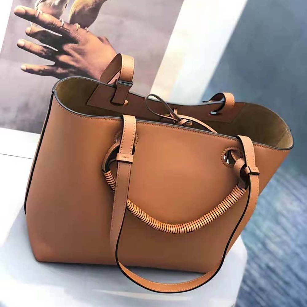 Loewe Women Small Anagram Tote in Classic Calfskin-Brown - image 5
