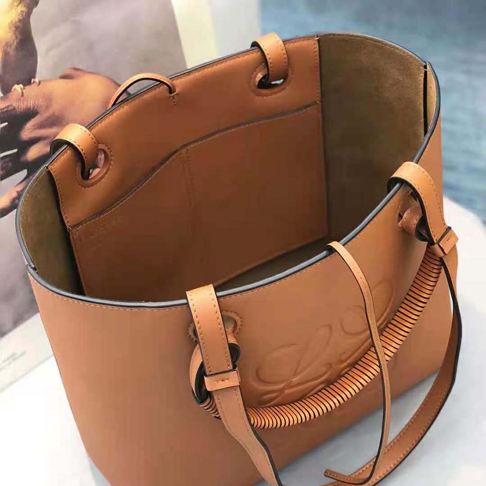Loewe Women Small Anagram Tote in Classic Calfskin-Brown - image 7