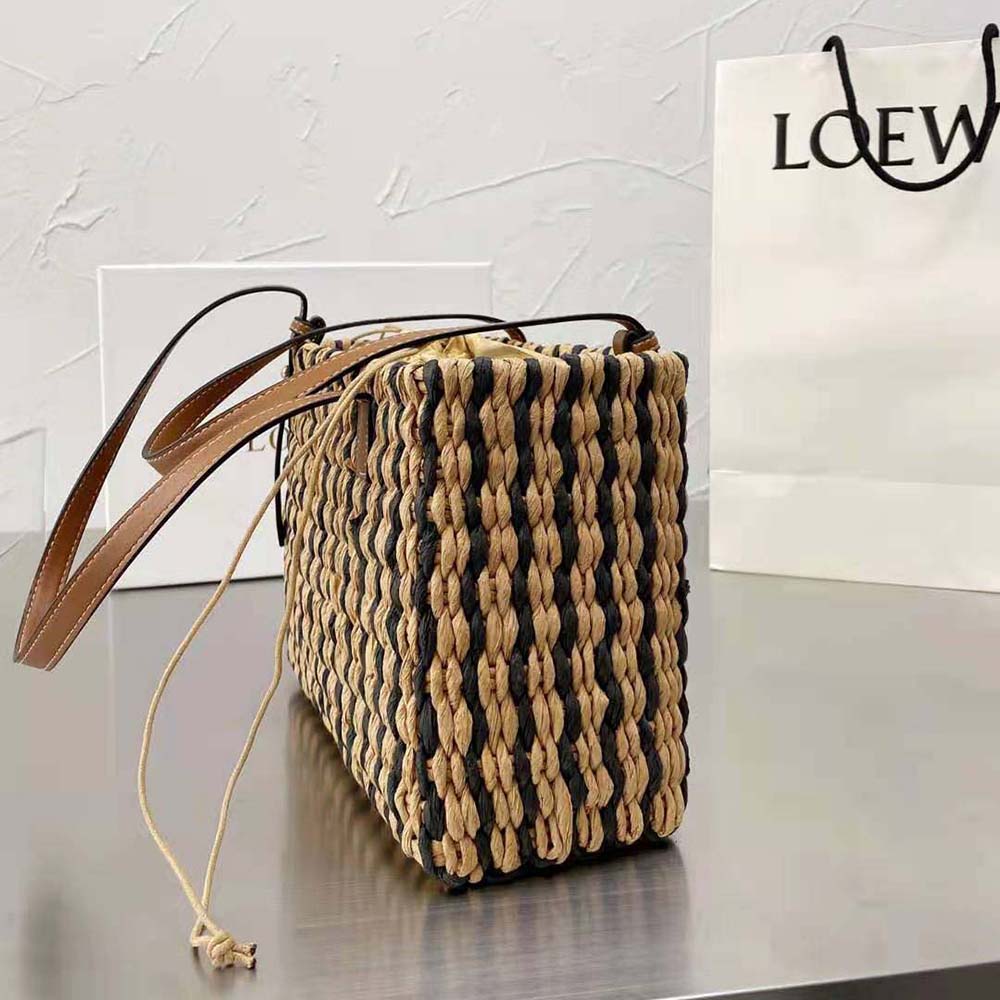 Loewe Women Small Square Basket Bag in Reed and Calfskin - image 5