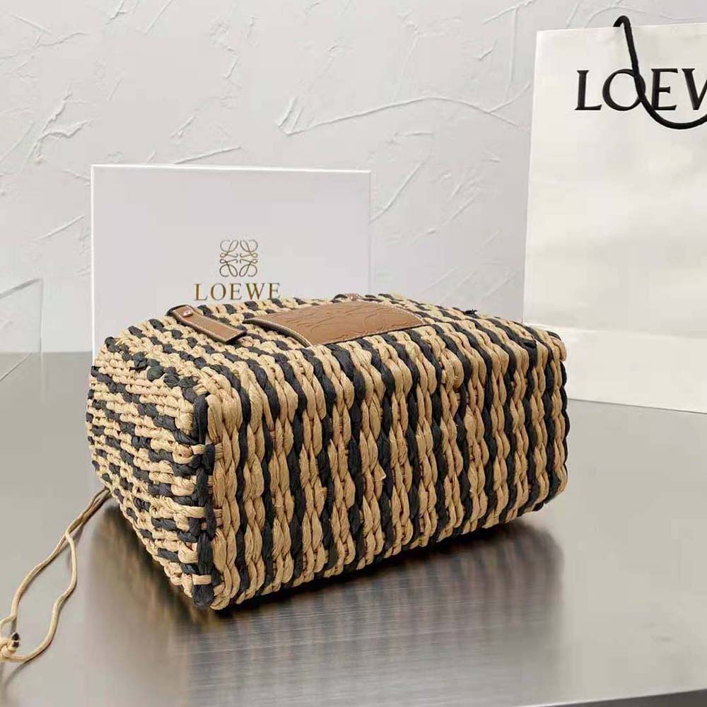 Loewe Women Small Square Basket Bag in Reed and Calfskin - image 6