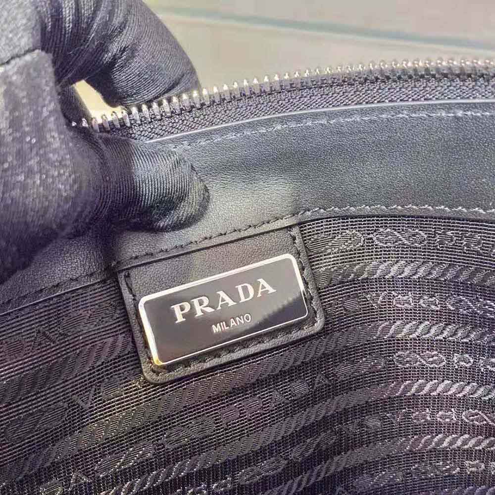 Prada Men Brushed Leather Pouch-Black - image 9