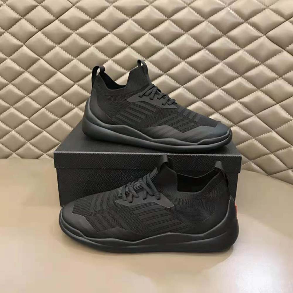 Prada Unisex Toblach Technical Fabric Sneakers-Black - image 5