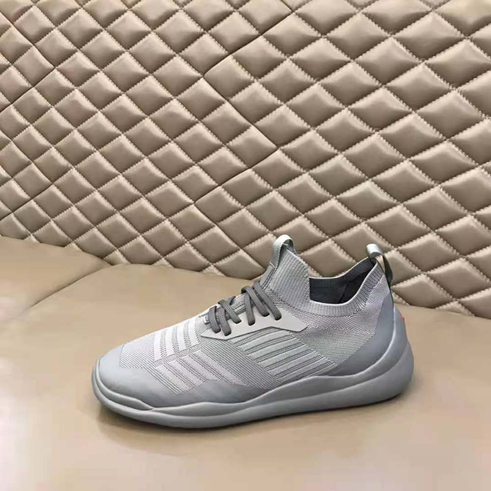 Prada Unisex Toblach Technical Fabric Sneakers-Gray - image 9
