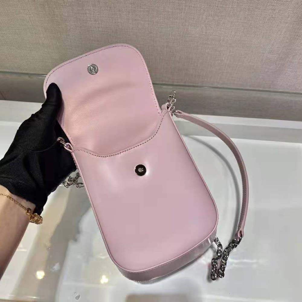 Prada Women Brushed Leather Mini-Bag-Pink - image 7