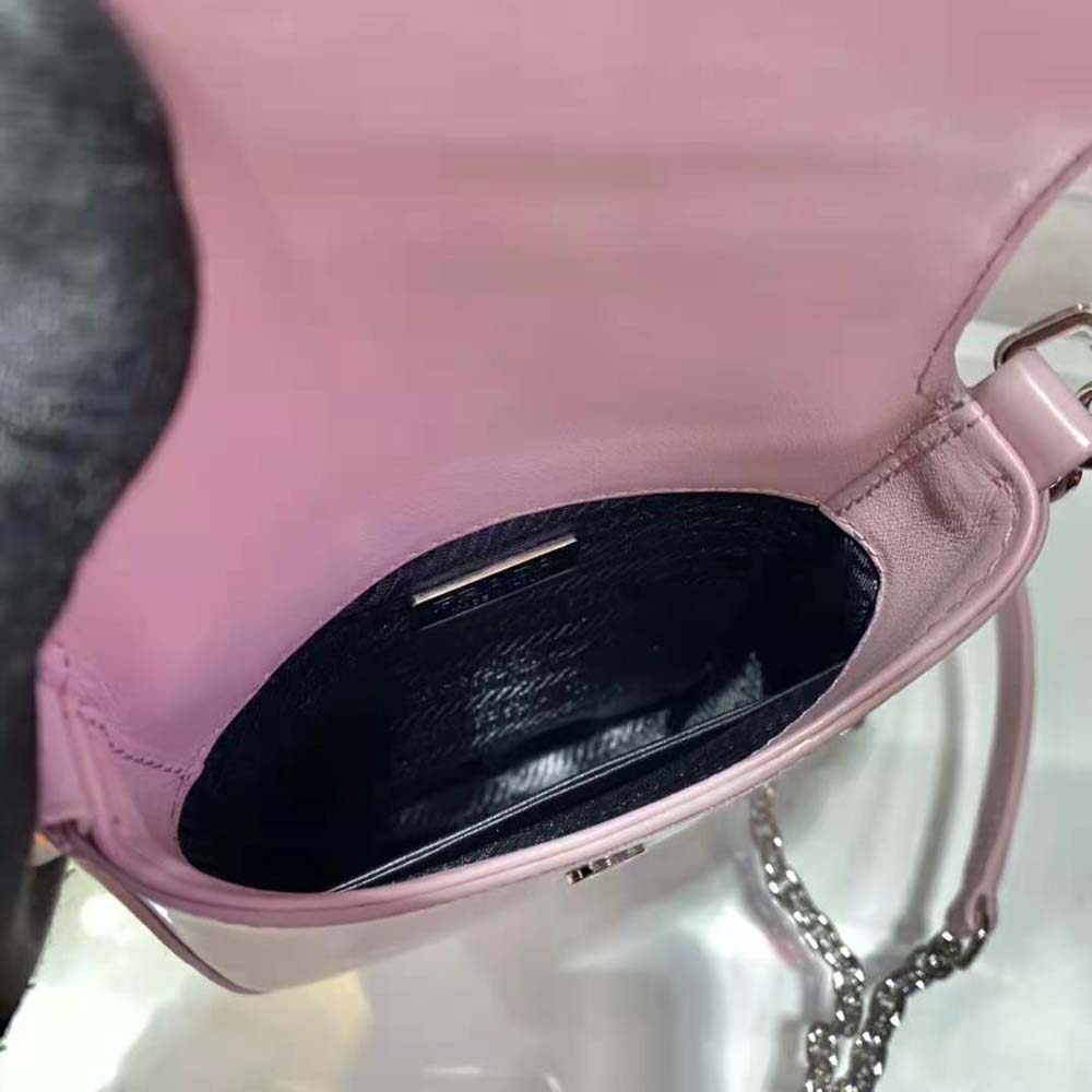 Prada Women Brushed Leather Mini-Bag-Pink - image 9