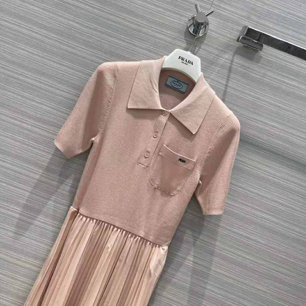 Prada Women Crepe DE Chine Dress-Pink - image 4
