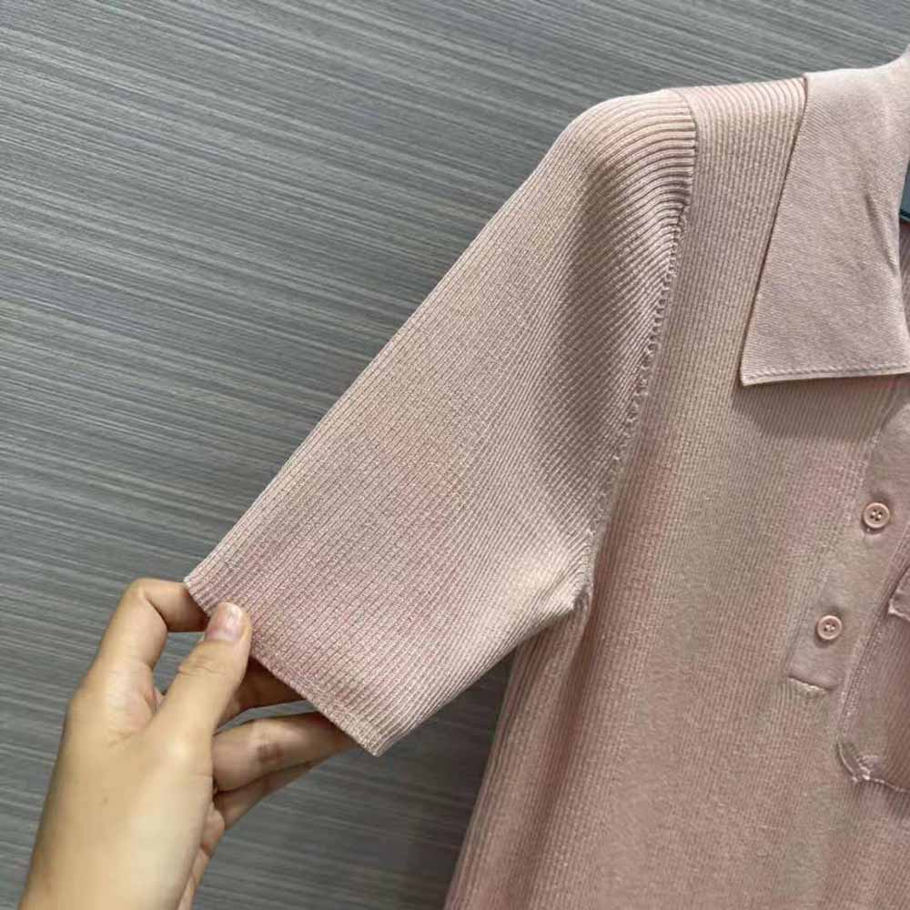 Prada Women Crepe DE Chine Dress-Pink - image 7
