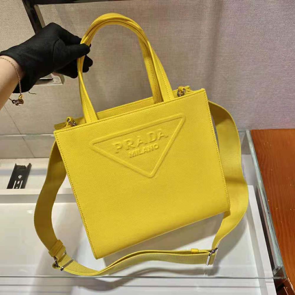 Prada Women Drill Tote Handles Bag-Yellow - image 5