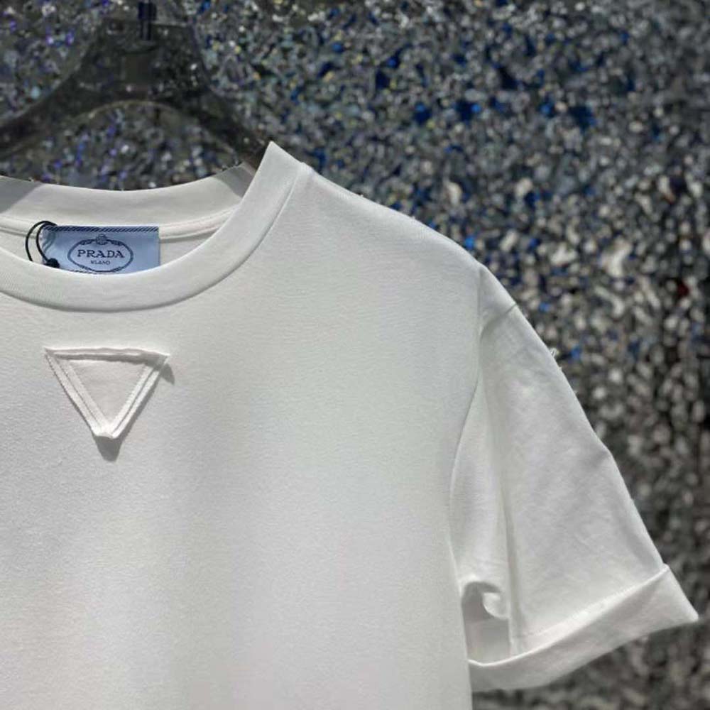Prada Women Jersey Dress The Asymmetrical Design-White - image 5