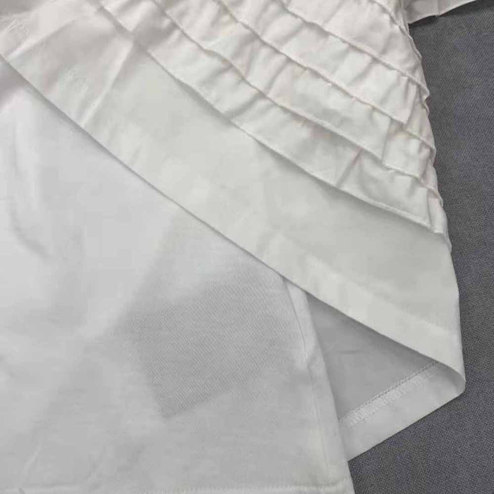 Prada Women Jersey Dress The Asymmetrical Design-White - image 8