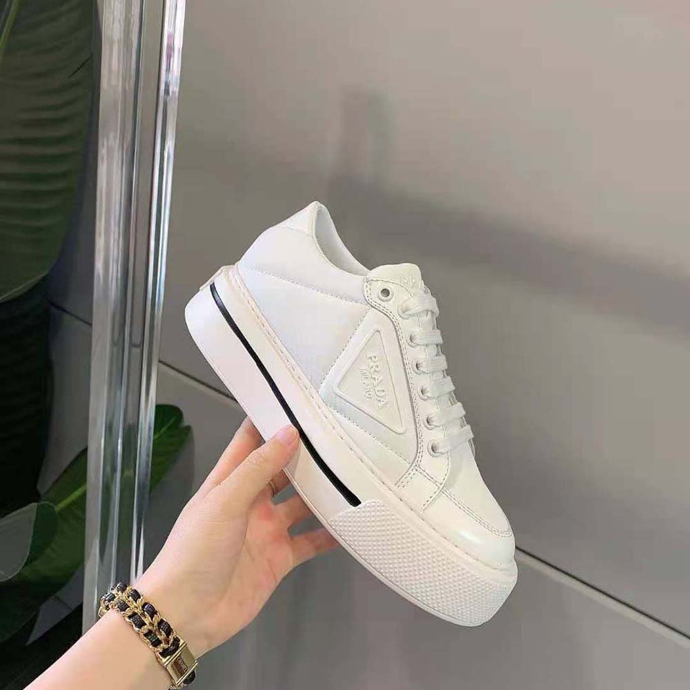 Prada Women Macro Re-Nylon and Brushed Leather Sneakers - image 4