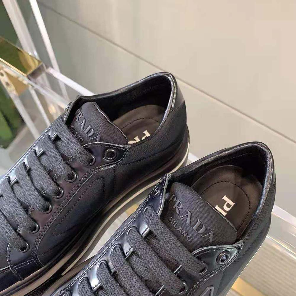 Prada Women Macro Re-Nylon and Brushed Leather Sneakers-Black - image 10