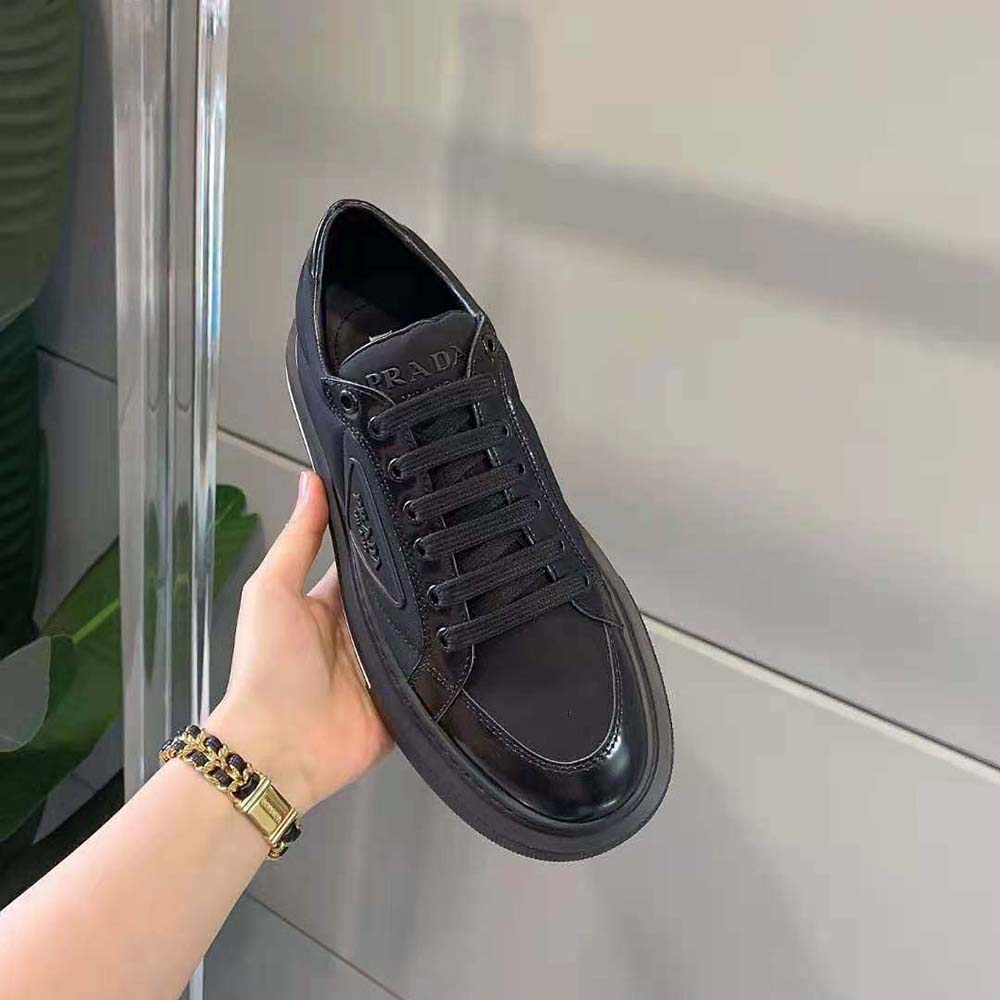 Prada Women Macro Re-Nylon and Brushed Leather Sneakers-Black - image 5