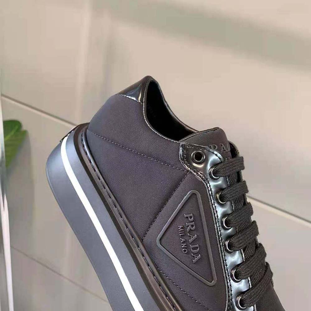 Prada Women Macro Re-Nylon and Brushed Leather Sneakers-Black - image 8