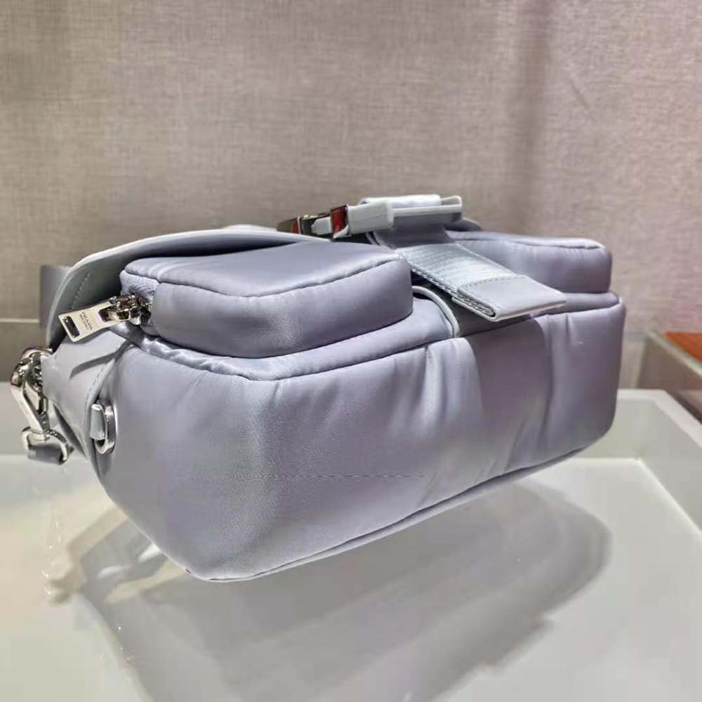 Prada Women Pocket Nylon and Brushed Leather Bag-Blue - image 5