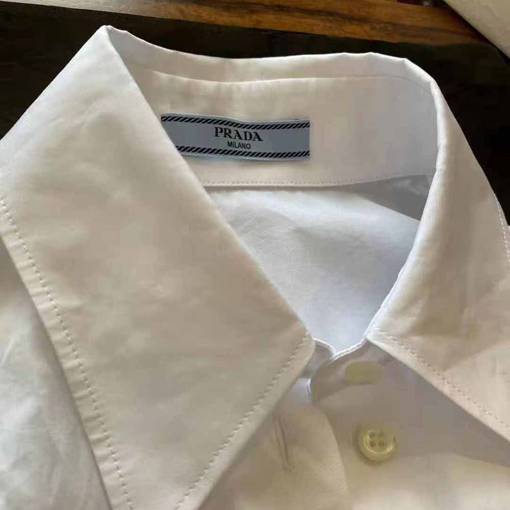 Prada Women Puffy Sleeve Poplin Blouse-White - image 6