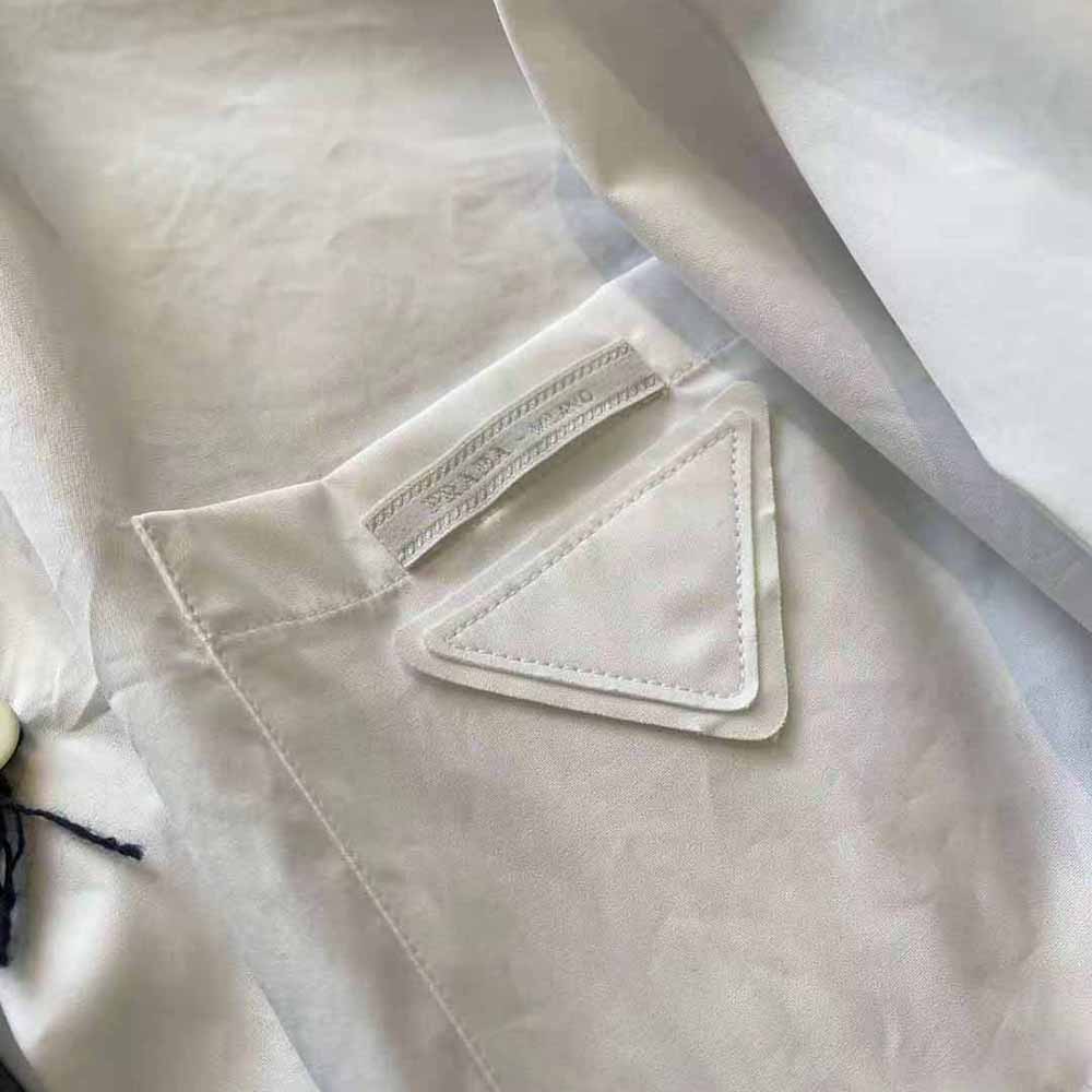 Prada Women Puffy Sleeve Poplin Blouse-White - image 8