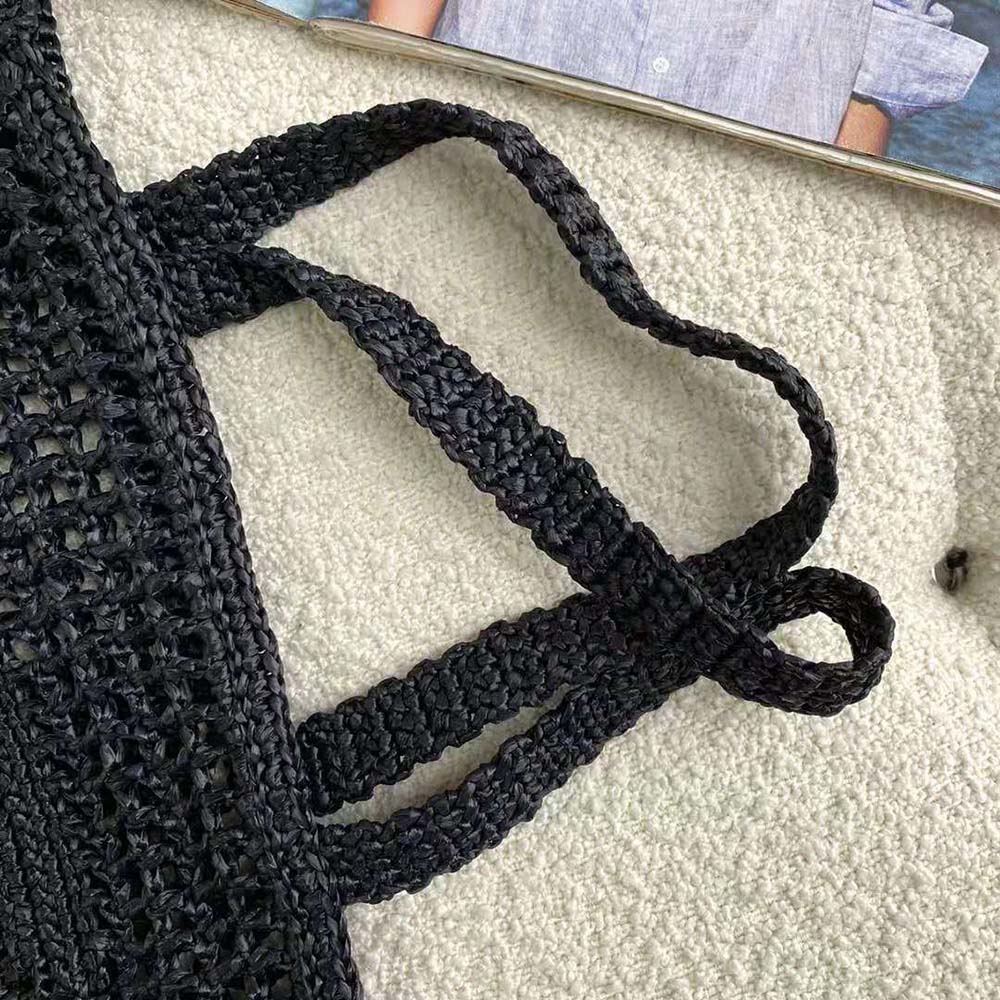 Prada Women Raffia Tote Bag-Black - image 6