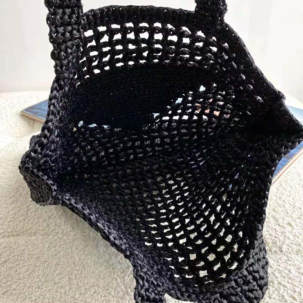 Prada Women Raffia Tote Bag-Black - image 5