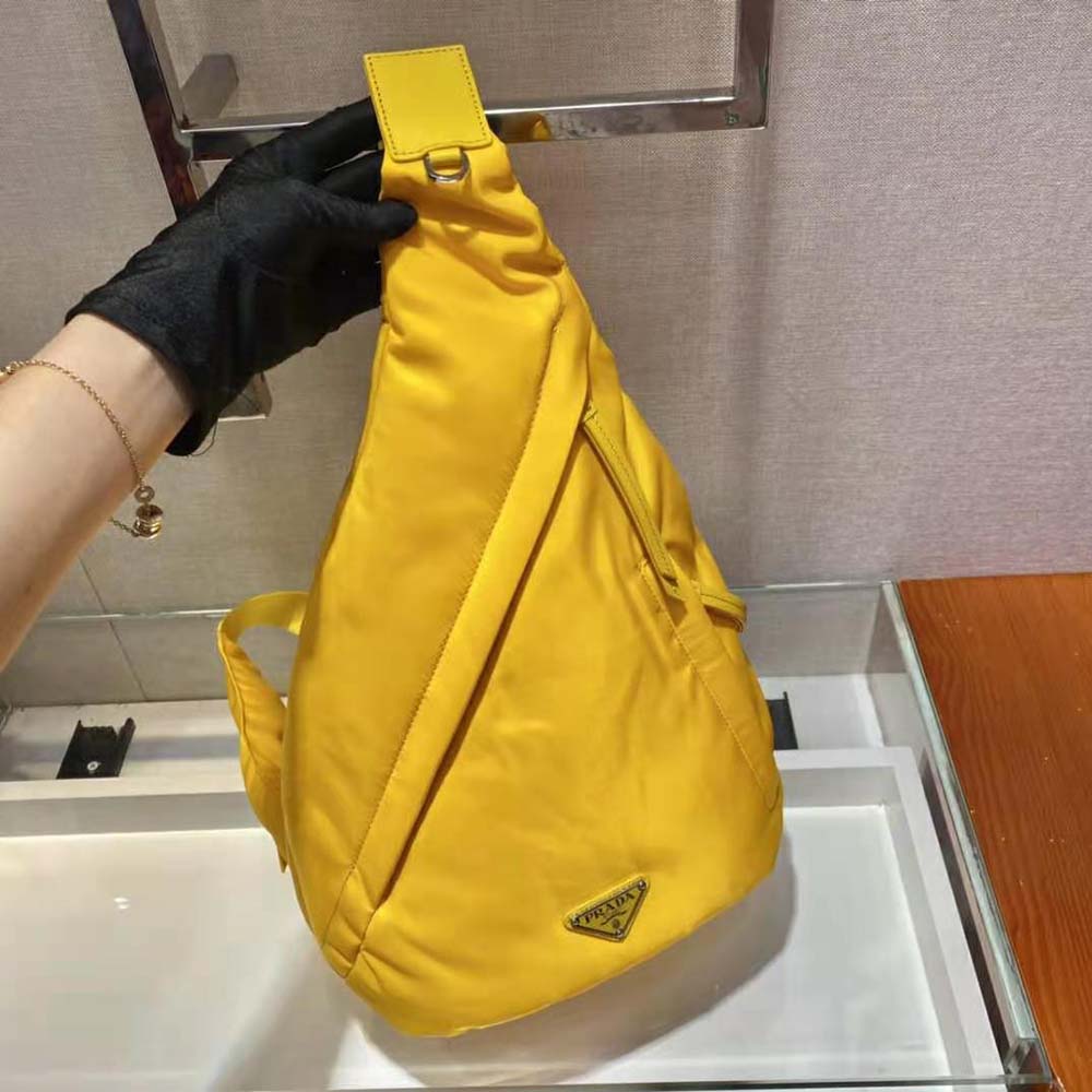 Prada Women Re-Nylon and Leather Backpack-Yellow - image 5