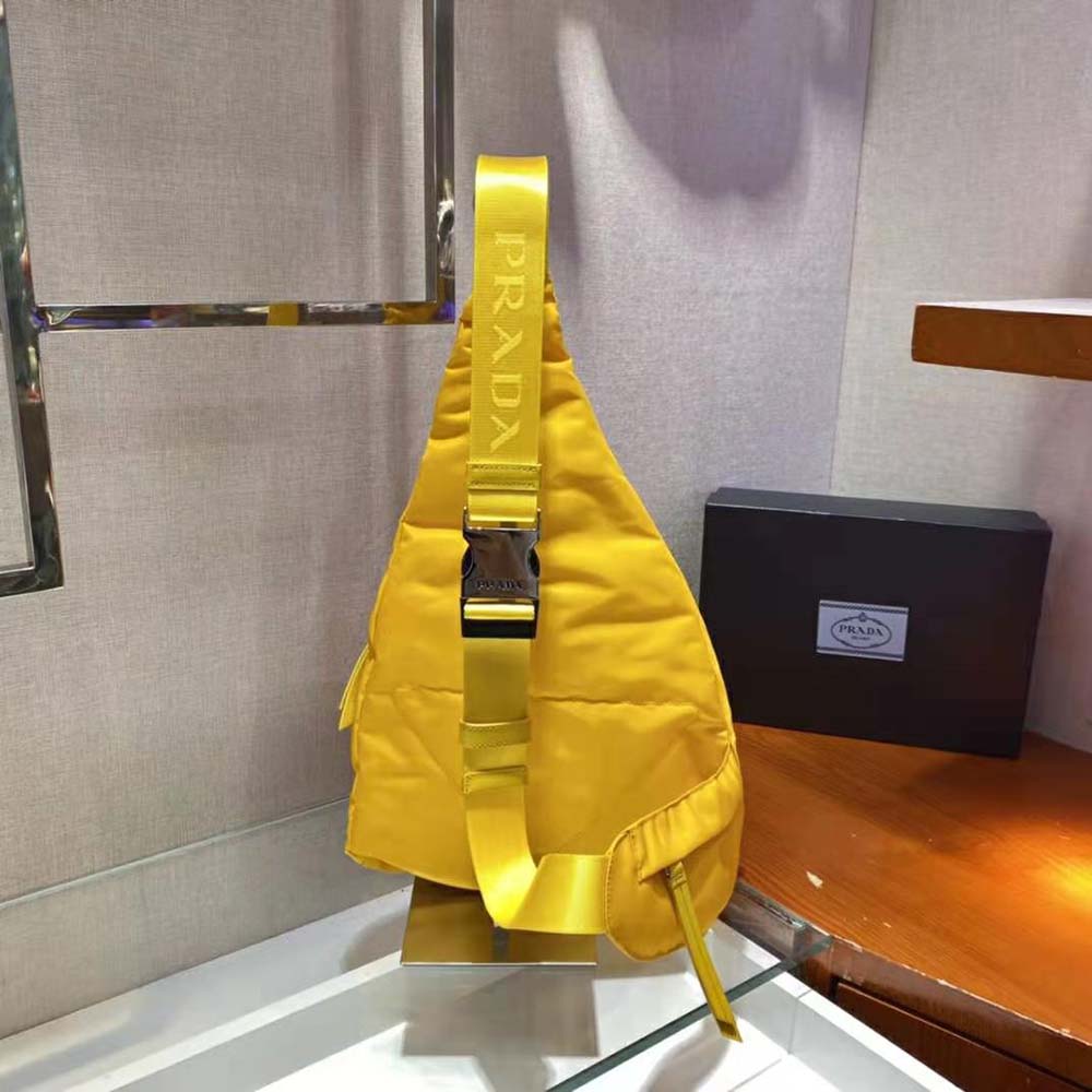 Prada Women Re-Nylon and Leather Backpack-Yellow - image 4