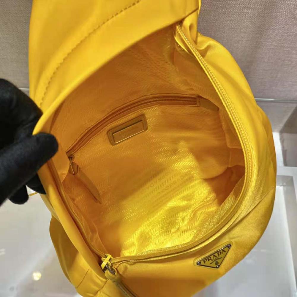 Prada Women Re-Nylon and Leather Backpack-Yellow - image 8