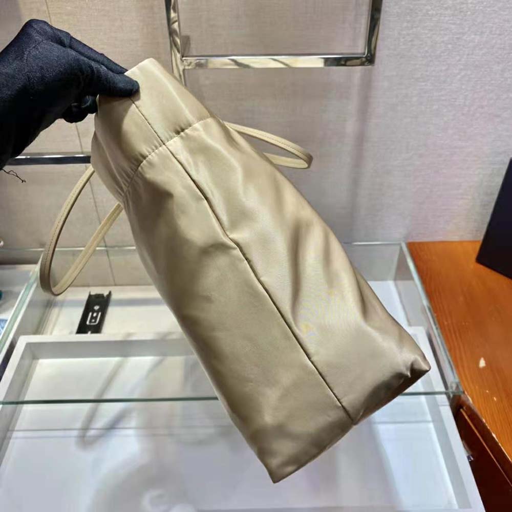 Prada Women Re-Nylon and Saffiano Leather Tote Bag-Beige - image 5