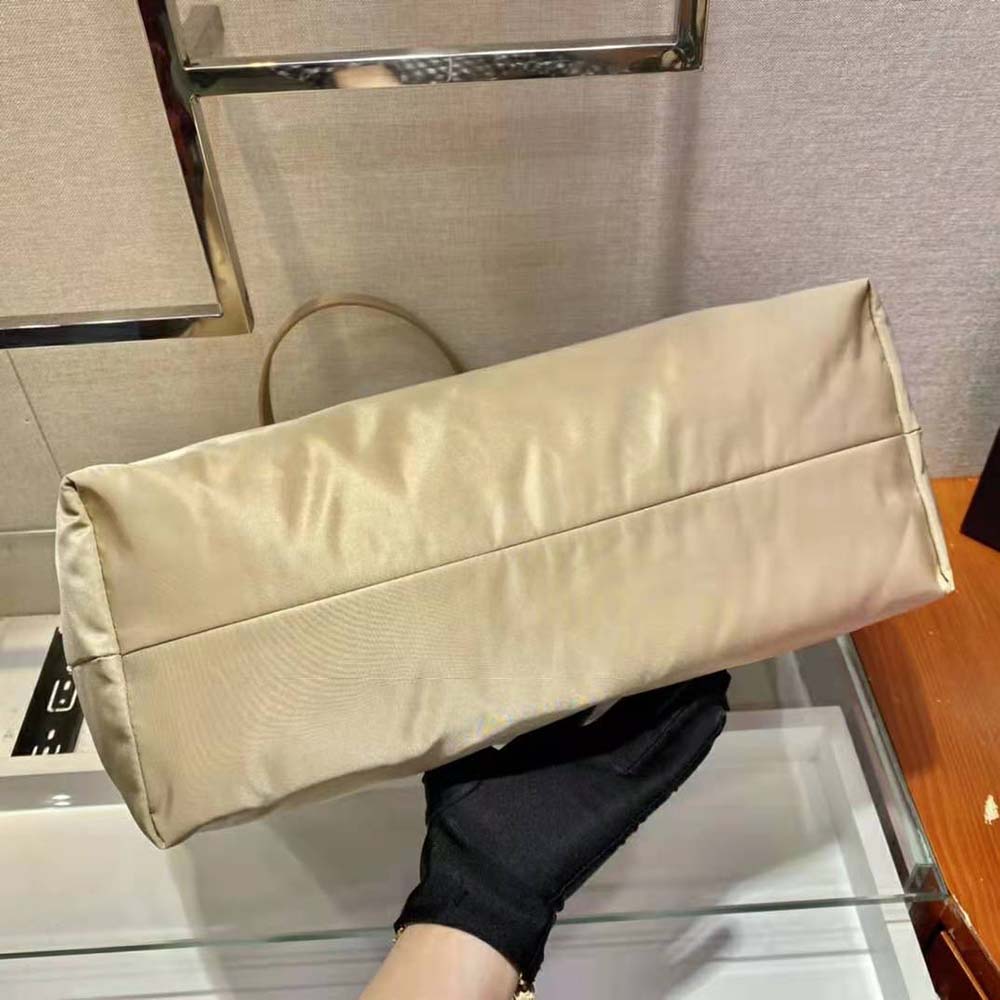 Prada Women Re-Nylon and Saffiano Leather Tote Bag-Beige - image 6