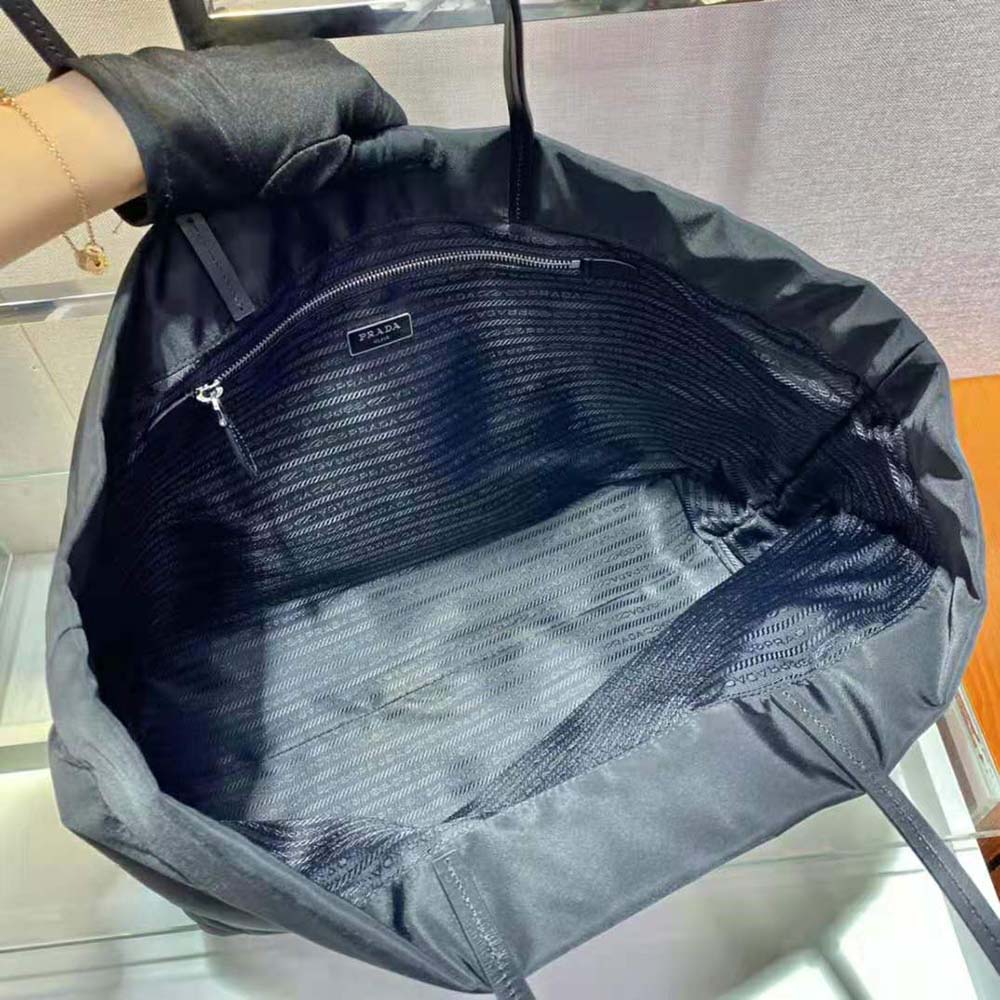 Prada Women Re-Nylon and Saffiano Leather Tote Bag-Black - image 6