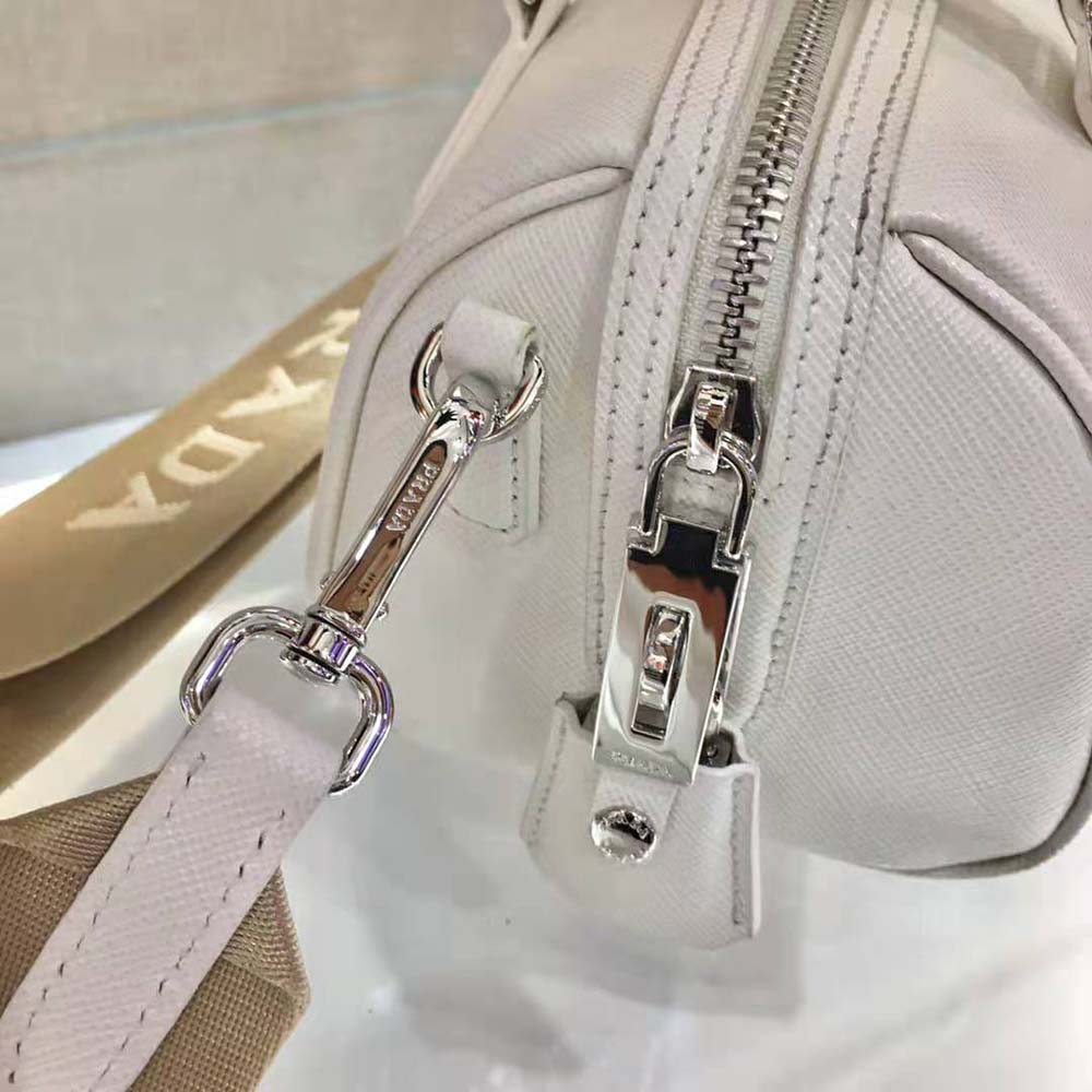 Prada Women Saffiano Leather Top-handle Bag-White - image 7