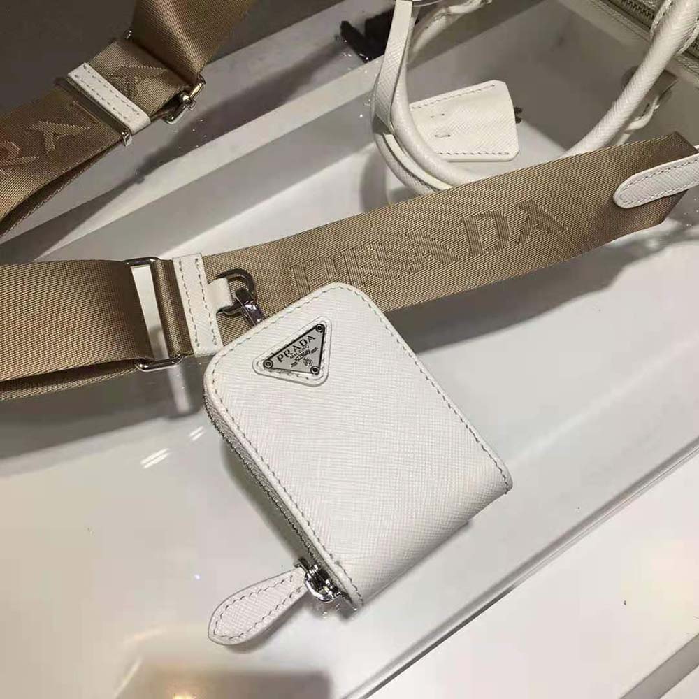 Prada Women Saffiano Leather Top-handle Bag-White - image 8