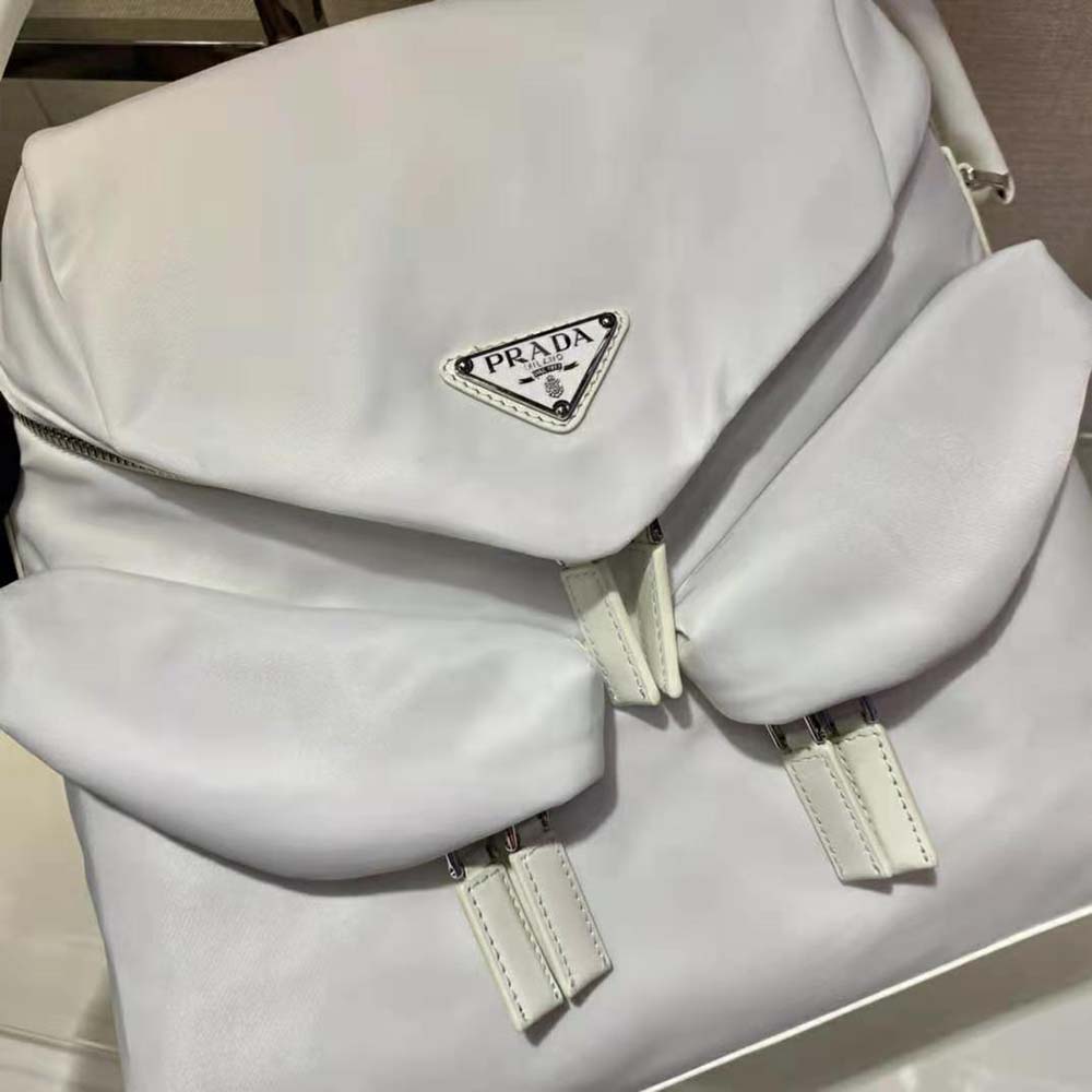 Prada Women Signaux Nylon and Leather Hobo Bag-White - image 7