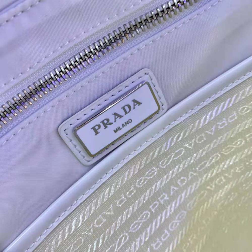 Prada Women Signaux Nylon and Leather Hobo Bag-White - image 9