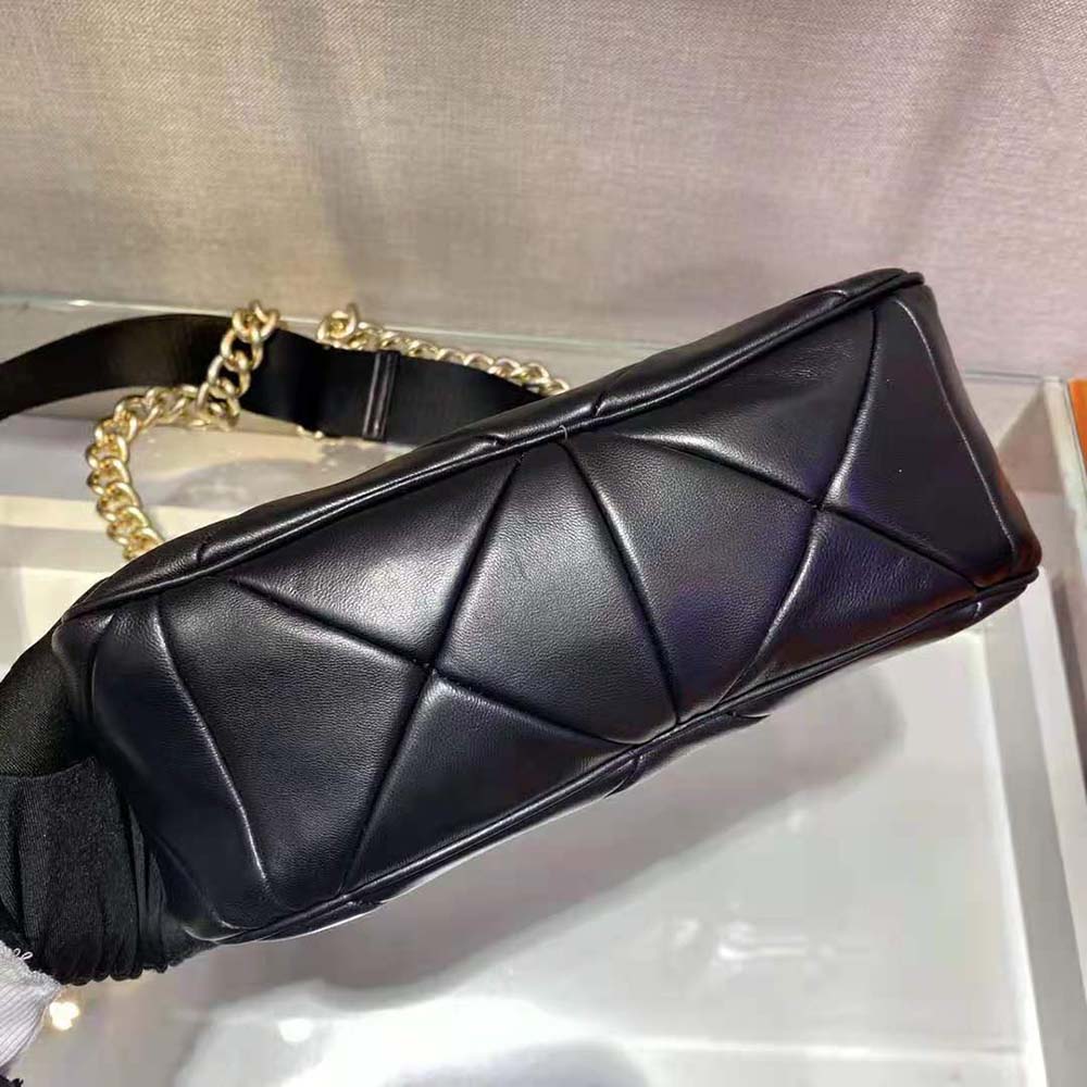 Prada Women System Nappa Leather Patchwork Shoulder Bag-Black - image 6