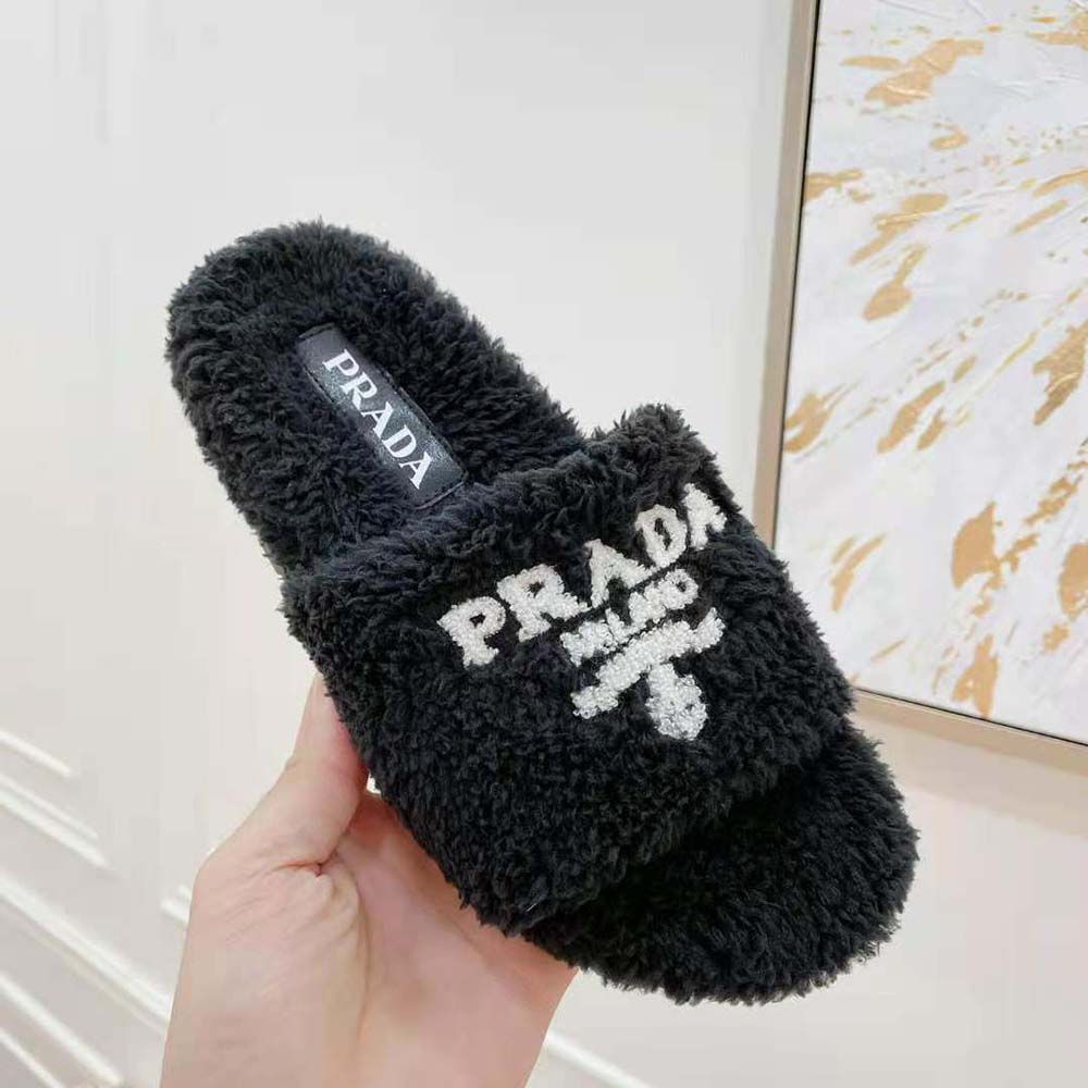 Prada Women Terry Cloth Slides-Black - image 8