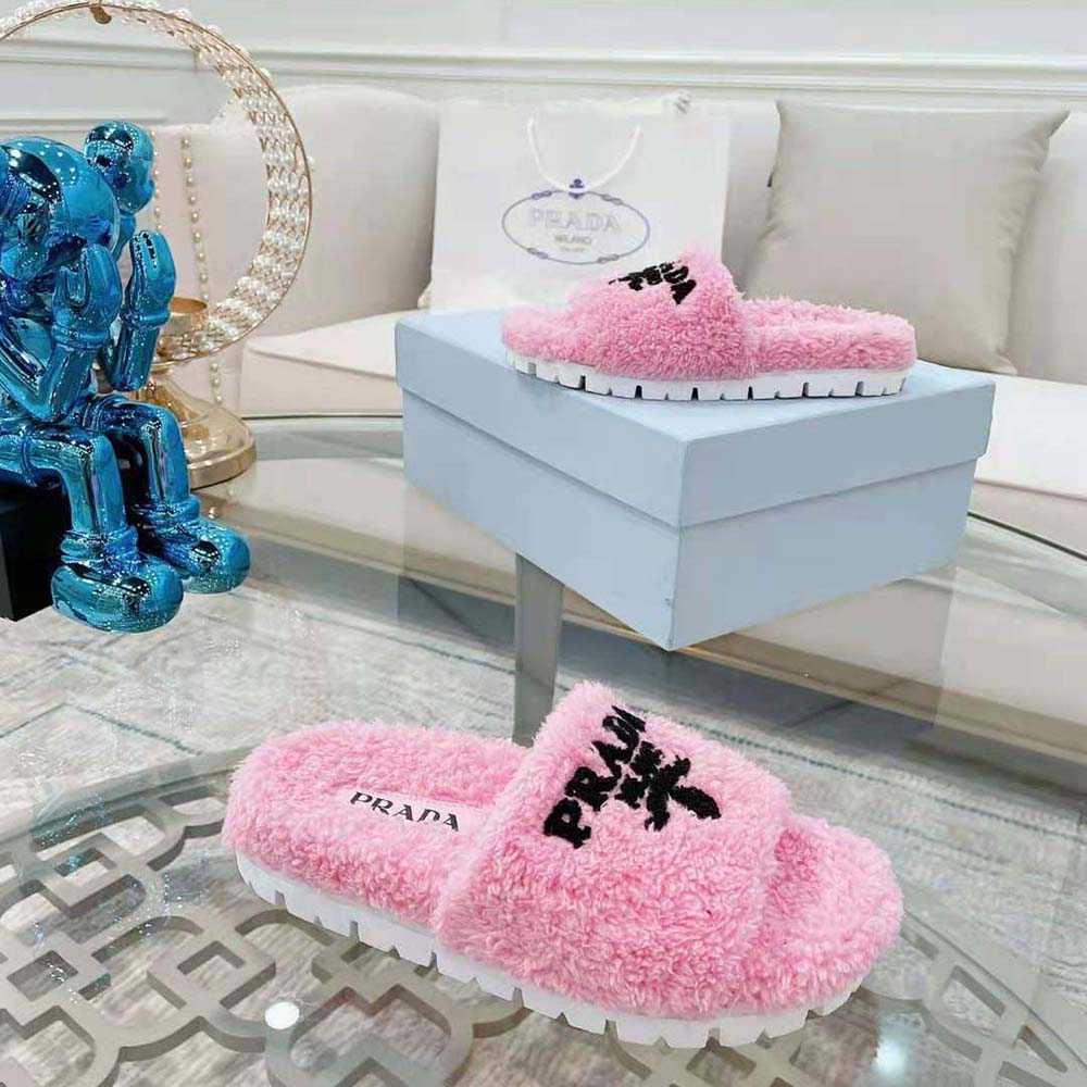 Prada Women Terry Cloth Slides-Pink - image 7