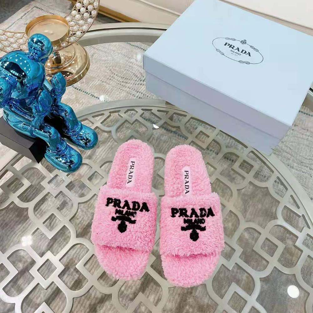 Prada Women Terry Cloth Slides-Pink - image 4