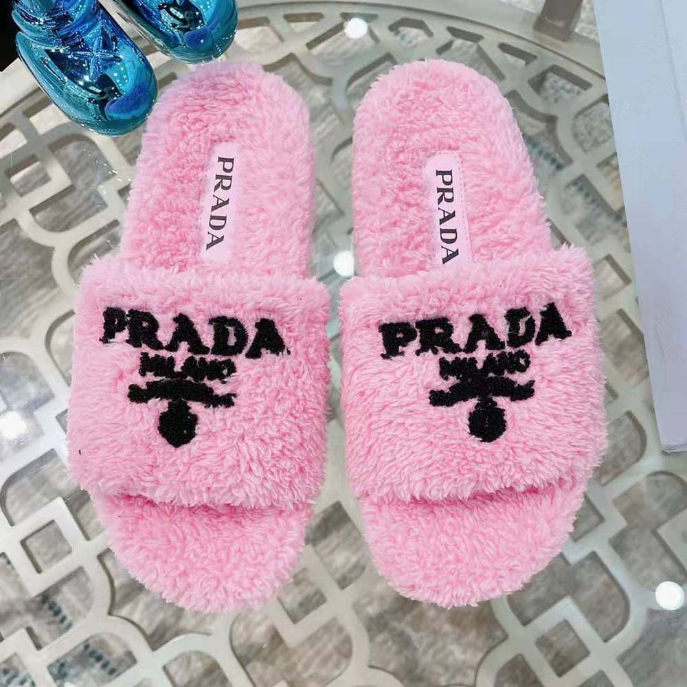 Prada Women Terry Cloth Slides-Pink - image 5